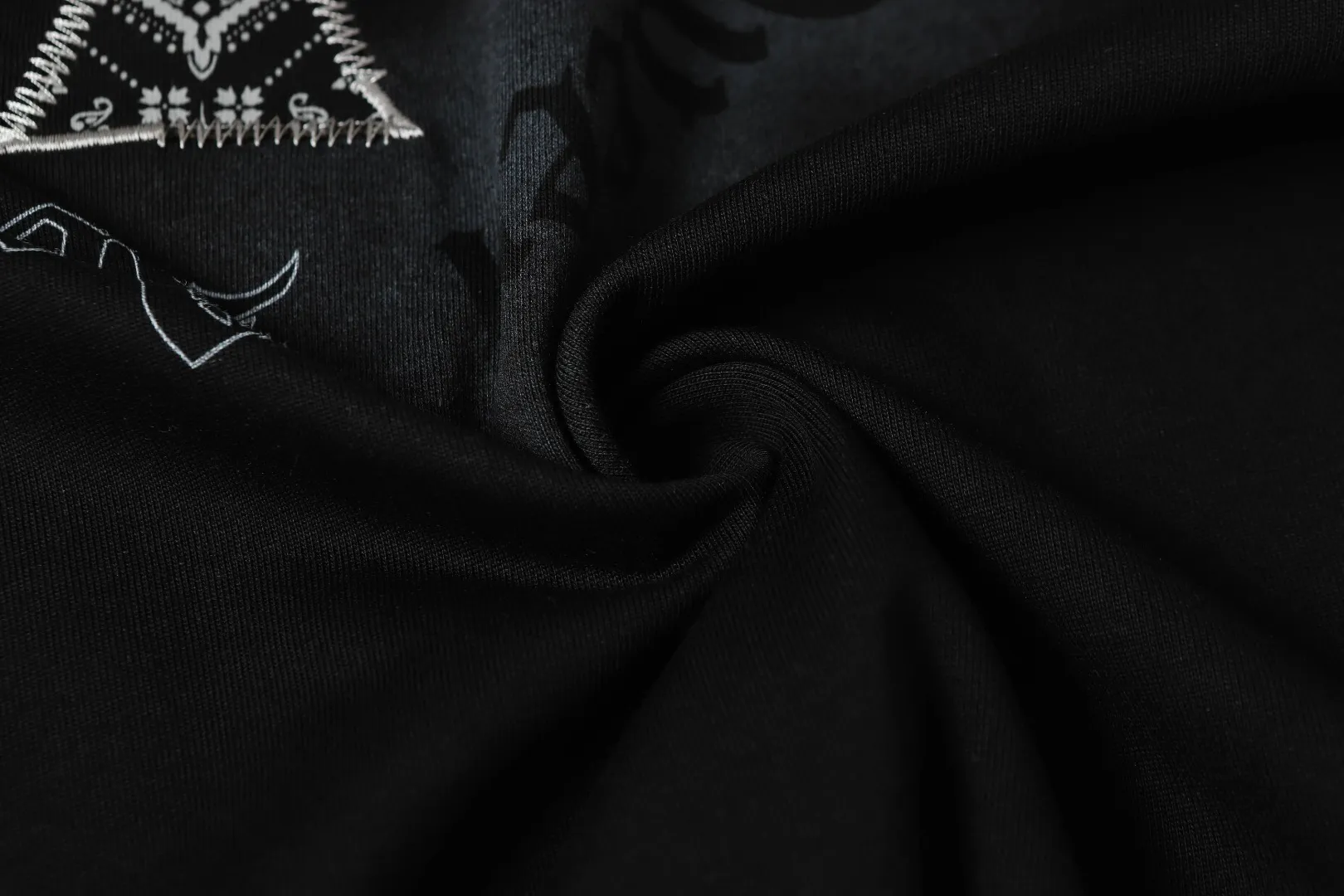 P180 Chrome Hearts] Fabric: 100% cotton Chrome Hearts* Chrome Hearts uses 300g double yarn fabric, 1*1 Solona rib, imported digital white ink front and rear direct injection superimposed printing patch embroidery process, more advanced, loose version, same style for men and women Color: Black White Size: XS S M L